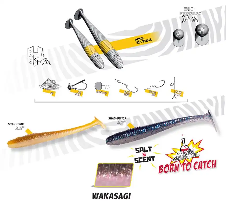 Hoge Kwaliteit Herakles Shad-Ow105 4.2" 10.5cm Wakasagi gumihal