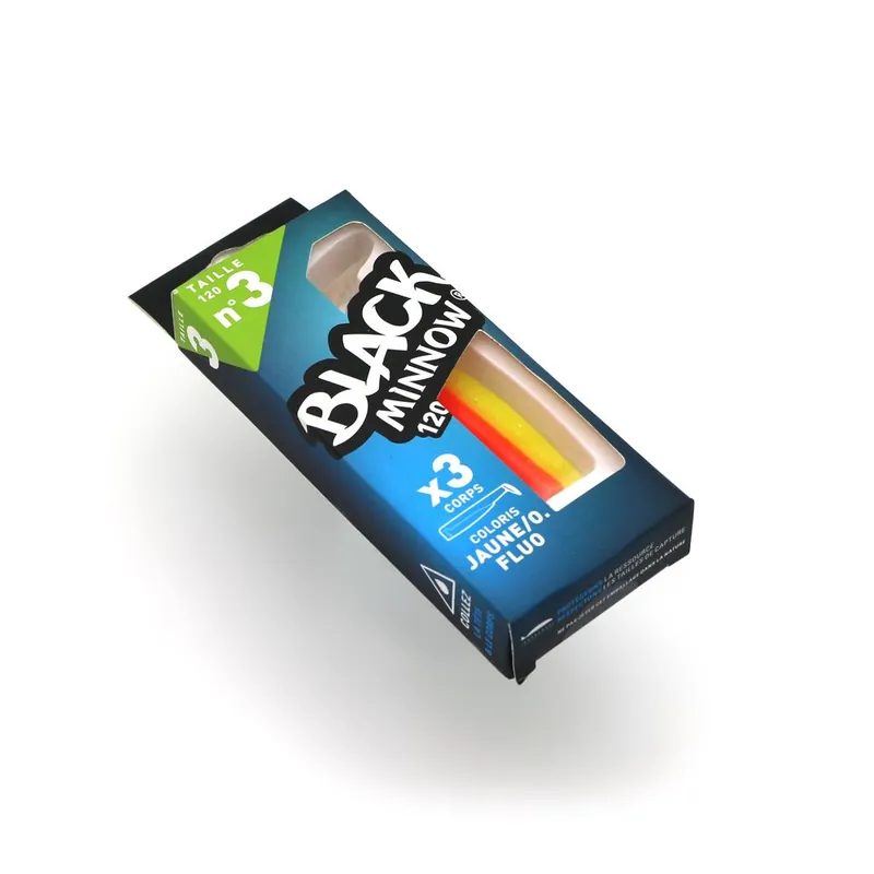 Beperkte Voorraad FIIISH 3db 120mm-es Black Minnow test - Narancs/sárga szín gumihal