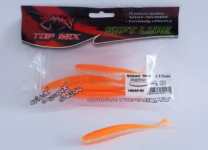 Top Mix Shiner Shad Sunny Orange 100 mm gumihal Gecertificeerd