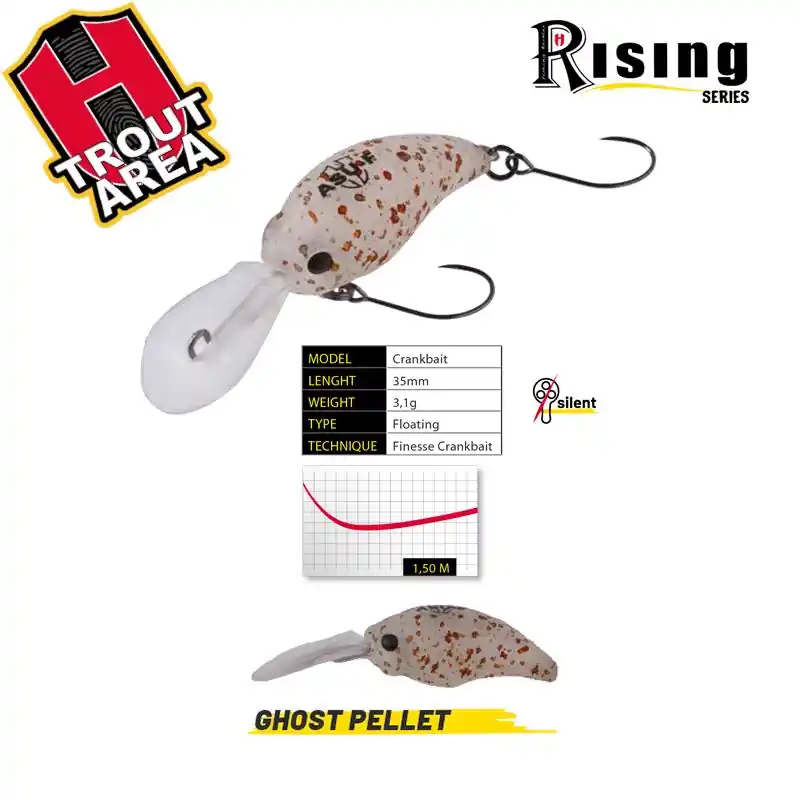 Herakles Asu 35F 3.5cm 3.1g Ghost Pellet Crank Tijdelijk Beschikbaar