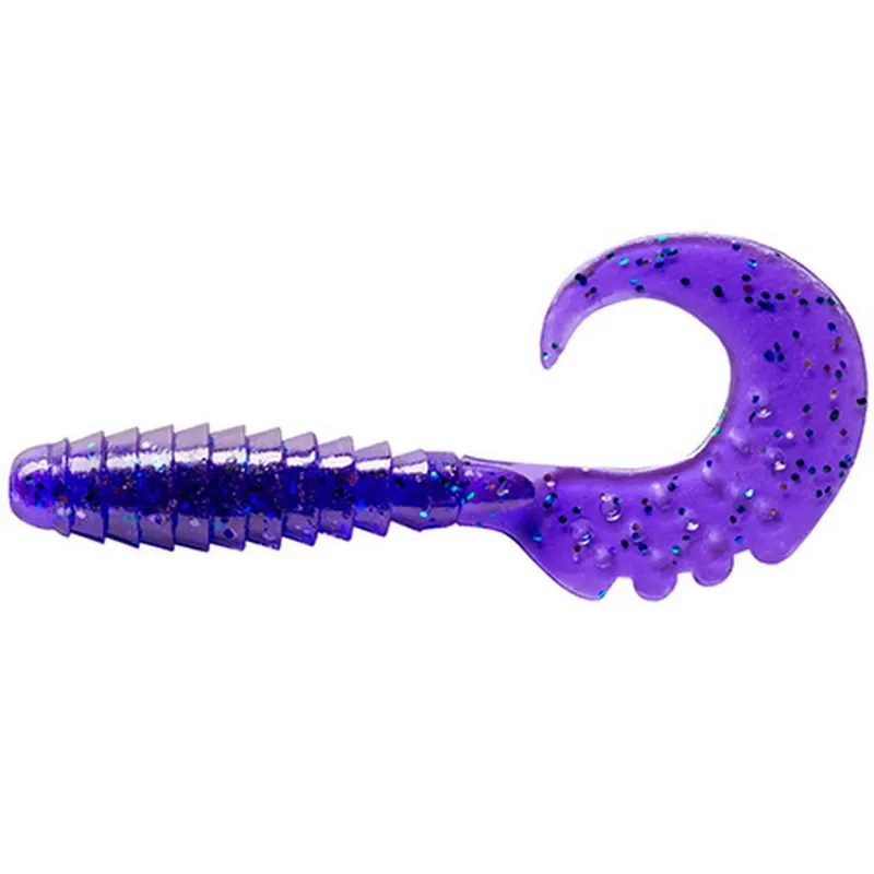 Veilige Betaling Fishup_Fancy Grub 2.5" 10Pcs.060 - Dark Violet/Peacock & Silver gumihal