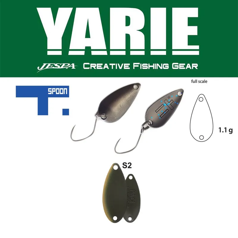 Yarie Jespa Yarie 706 T-Spoon 1.1g S2 Dark Olive támolygó villantó Meest Verkocht
