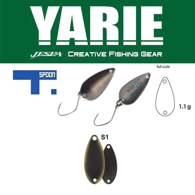 Meest Verkocht Yarie Jespa Yarie 706 T-Spoon 1.1g S1 Dark Brown támolygó villantó