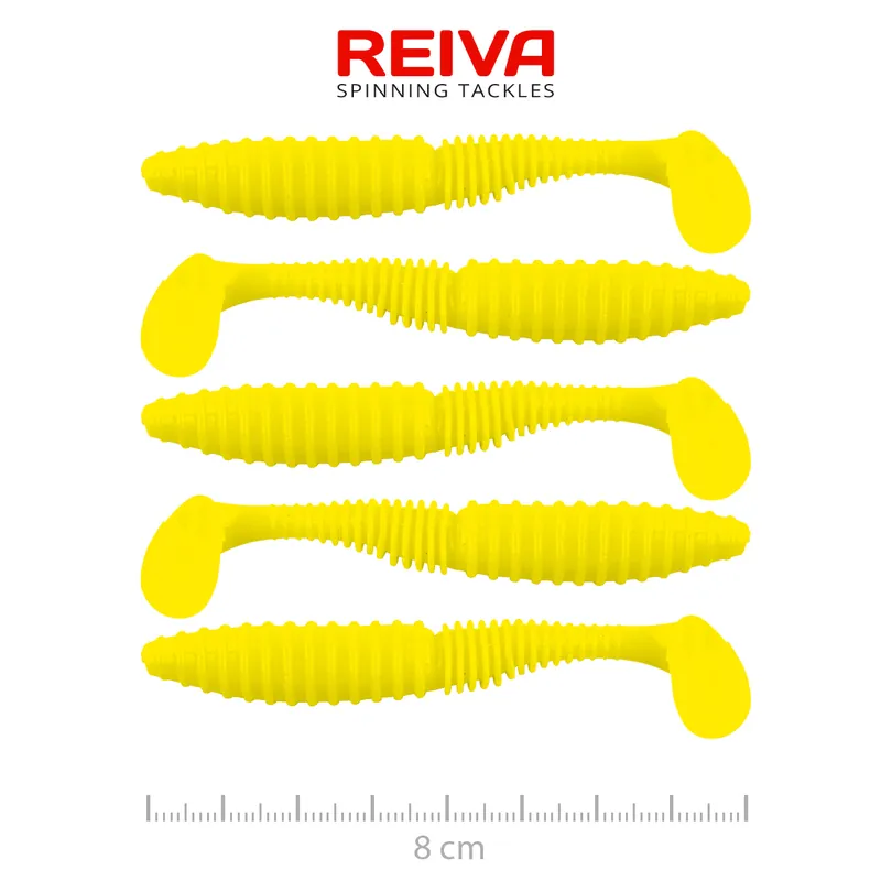 Snelle Levering Reiva Zander Power Shad 8cm 5db/cs (Lemonade)