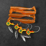 Alpha Tackle Paddleworm Flou Orange 10g jig / 7cm / 1db Uitverkoop