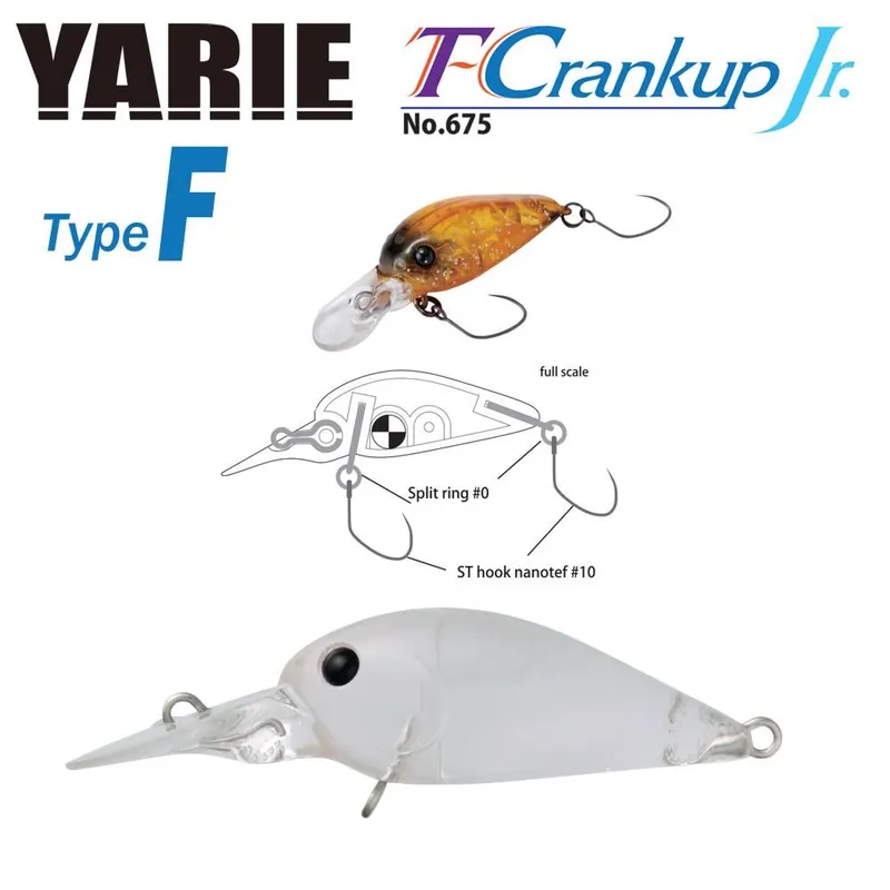 Beperkte Voorraad Yarie Jespa Yarie T-Crankup Jr 675 Type F 2.8mm 1.8g C1 Clear crank