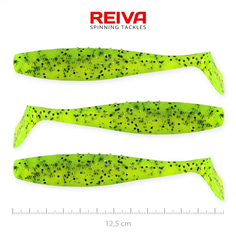 Beperkte Voorraad Reiva Flat Minnow shad 12,5cm 3db/cs (Poppy green)