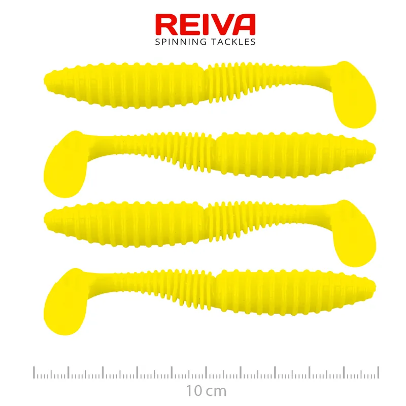 Aanbieding Reiva Zander Power Shad 10cm 4db/cs (Lemonade)