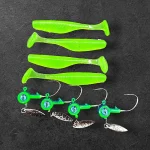 Nu Kopen Alpha Tackle Paddleworm Flou Green 10g jig / 7cm / 1db
