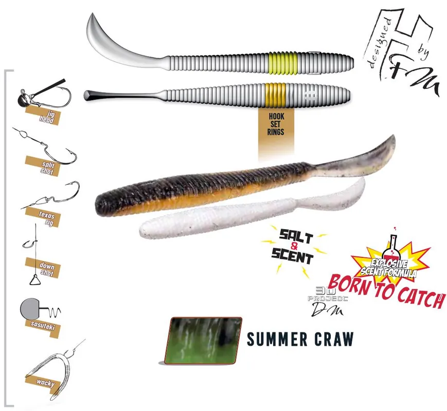Actieprijs Herakles Leftail Worm 4.8" 12cm Summer Craw gumiféreg