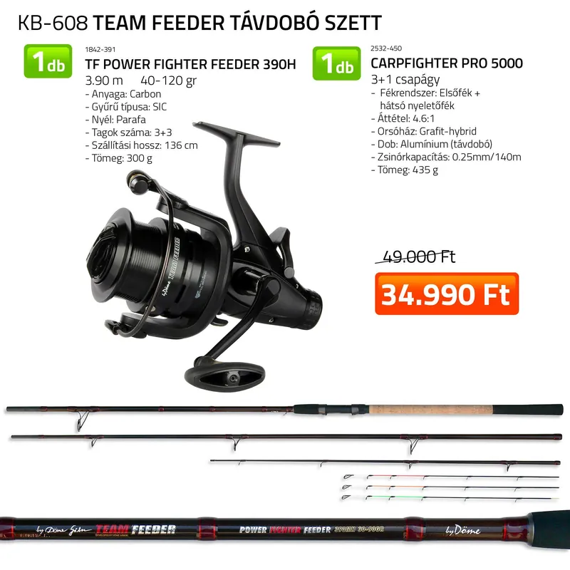By Döme Team Feeder Távdobó szett Gratis Retour