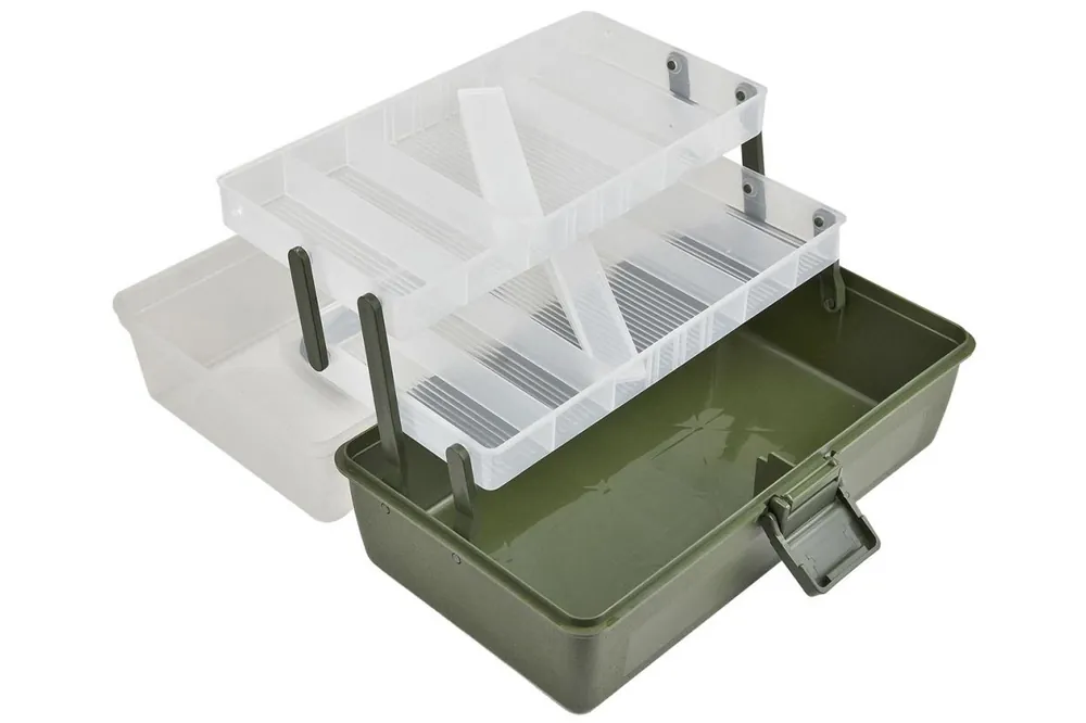 Hete Deal CarpZoom Praktikus horgászláda tálcákkal, 29,4x18,7x15cm