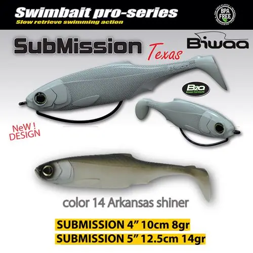 Biwaa Submission 4" 10cm 14 Arkansas Shiner gumihal Beperkt Aanbod
