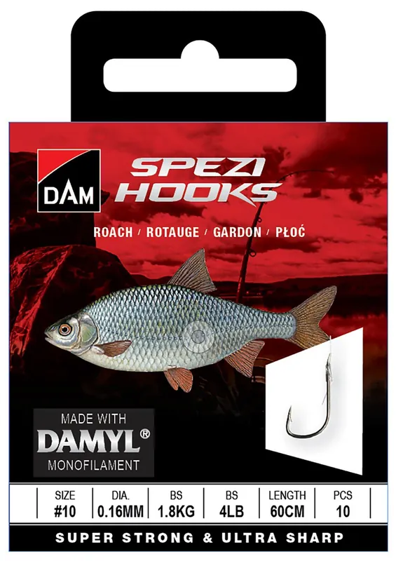 DAM SPEZI ROACH 14 0.14MM 1.5KG 60CM 10PCS Gereduceerde Prijs