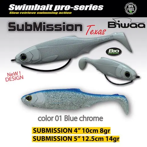Hoge Kwaliteit Biwaa Submission 4" 10cm 01 Blue Chrome gumihal