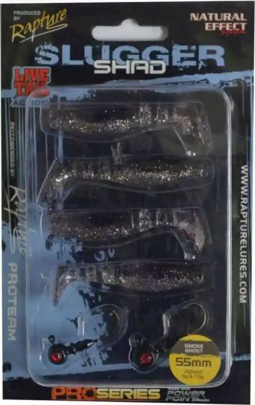 Populair Rapture Slugger Shad Set 55 Smoke Ghost 4+2db/csg, műcsali szett