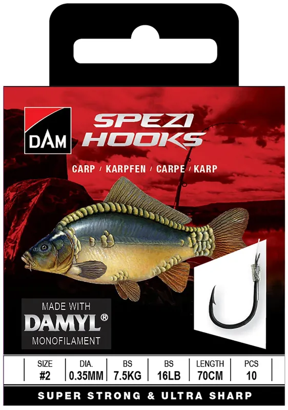 Betaalbaar DAM SPEZI CARP 6 0.30MM 5.4KG 70CM 10PCS