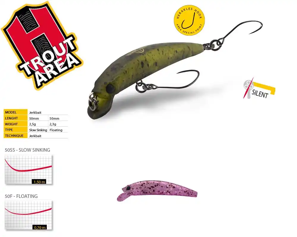 Veilige Betaling Herakles Teser 50Ss 5.0cm 2.5g Light Marmo jerkbait