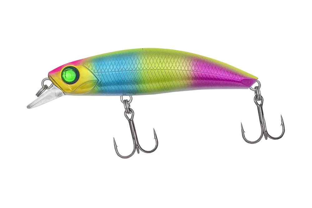 Flitsaanbieding Predator-Z Curve Minnow wobbler, 6cm, 7,1g, kék, zöld, rózsaszín, süllyedő