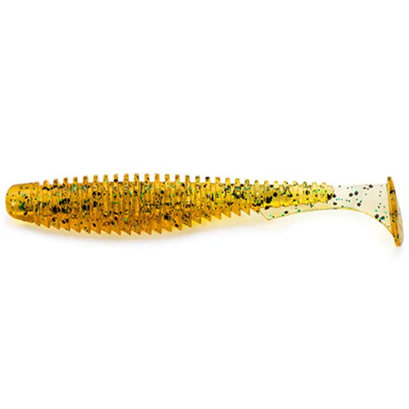 Fishup_U-Shad 2" 10Pcs.036 - Caramel/Green & Black Superprijs