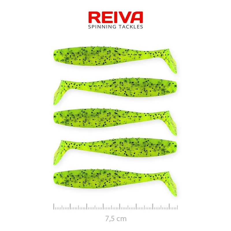 Shop Nu Reiva Flat Minnow shad 7,5cm 5db/cs (Poppy green)