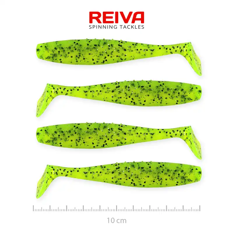 Reiva Flat Minnow shad 10cm 4db/cs (Poppy green) Koopje