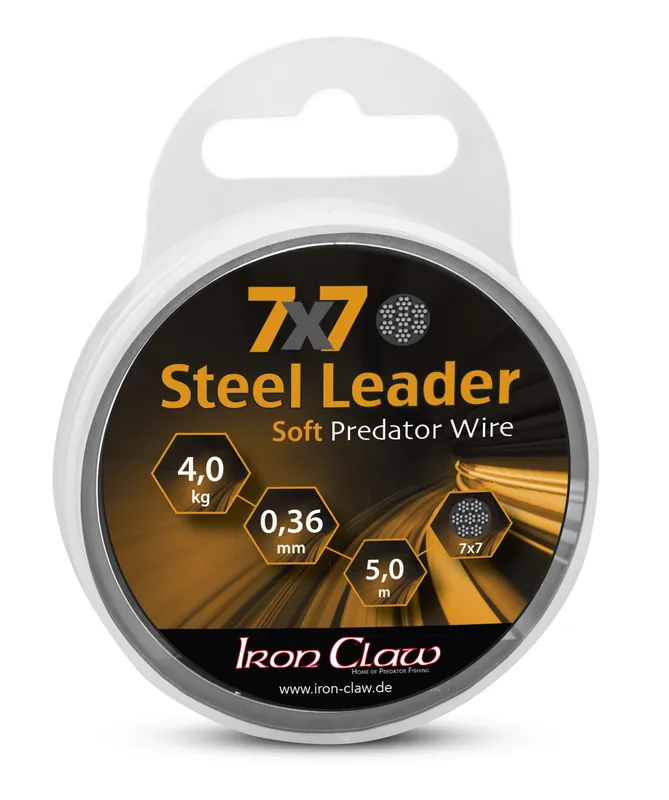 IRON CLAW 7x7 Steel Leader bevonatos acél előkezsinór / 0,45mm / 9kg / 5m Merkproduct