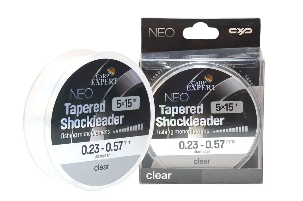 Laatste Versie Carp Expert Neo Tapered Shock Leader 0.23-0.57mm 5X15Mclear előtétzsinór