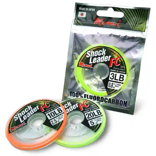 Momoi Shock Leader FC 20m 0.36mm 20lbs 100% víztiszta fluorocarbon előkezsinór Finale Uitverkoop