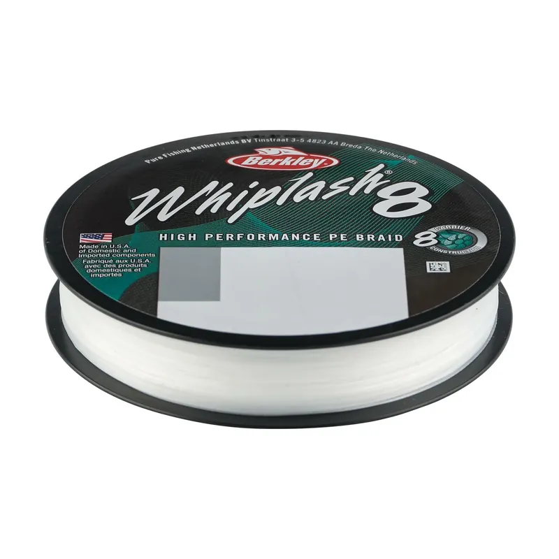 Premium Berkley Whiplash8; 270m 300yd, 0,28mm, 47,1kg 104lb , Crystal fonott zsinór