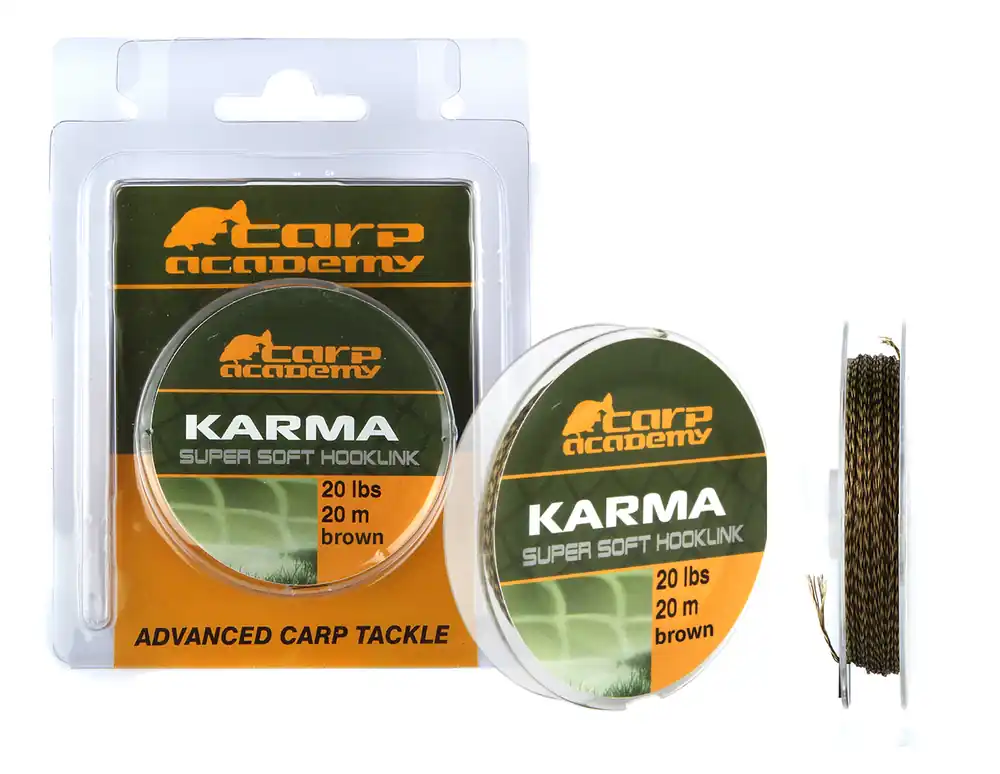 Carp Academy Karma Hooklink 20m 25lb Brown Finale Uitverkoop