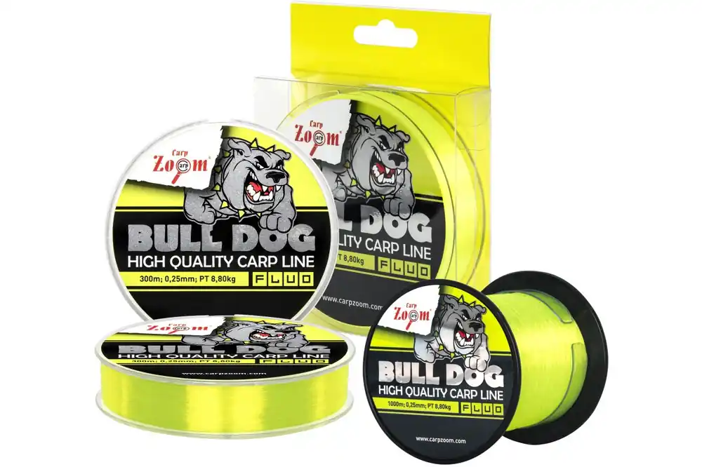 CarpZoom Bull-Dog Fluo monofil pontyozó horgászzsinór, o 0,28mm, 300m, 10,75kg, fluo zöld Dagaanbieding