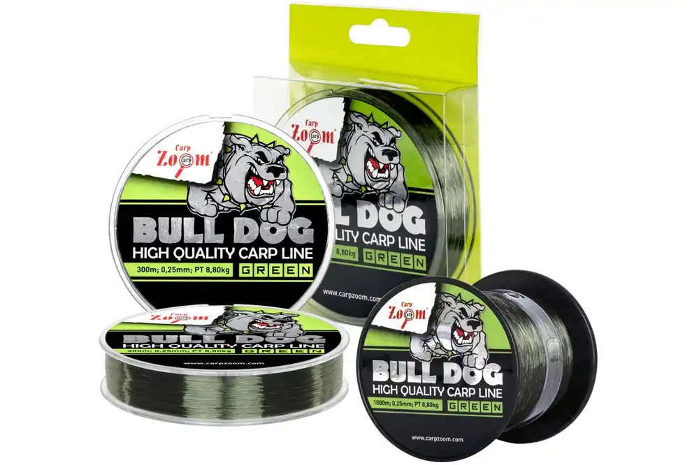 CarpZoom Bull-Dog Monofil pontyozó horgászzsinór, o 0,31mm, 1000m, 12,65kg, sötétzöld Merkproduct