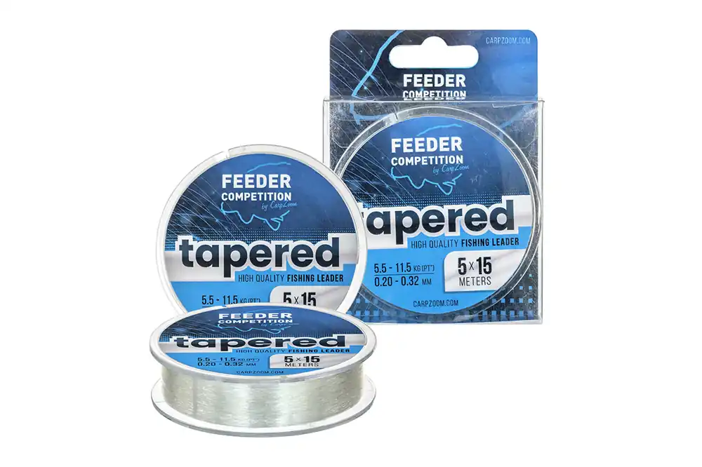 Lage Kosten Feeder Competition Tapered vékonyodó előkezsinór, o 0,26-0,57mm, 5x15m, 8,0/17,3kg, áttetsző
