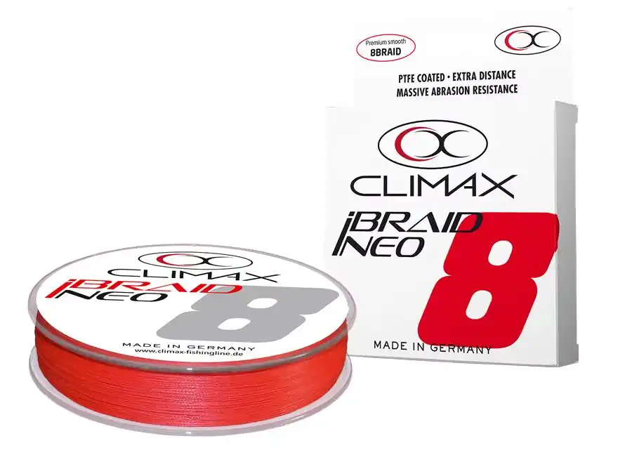 Betaalbaar Climax Ibraid Neo X8 Fluo Red 135m 0.08mm 4.9kg