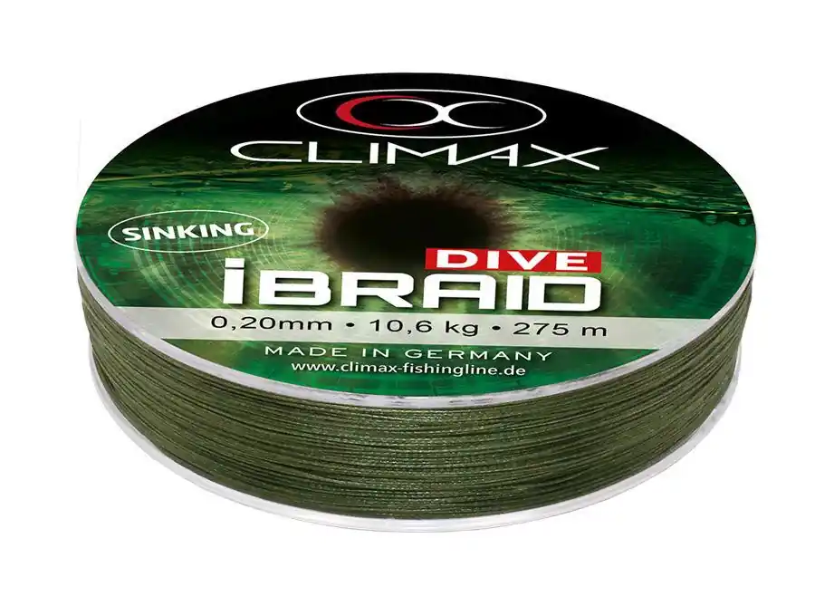 Gereduceerde Prijs Climax Ibraid Dive Sinking Olive Green 275m 0.12mm 5.0kg