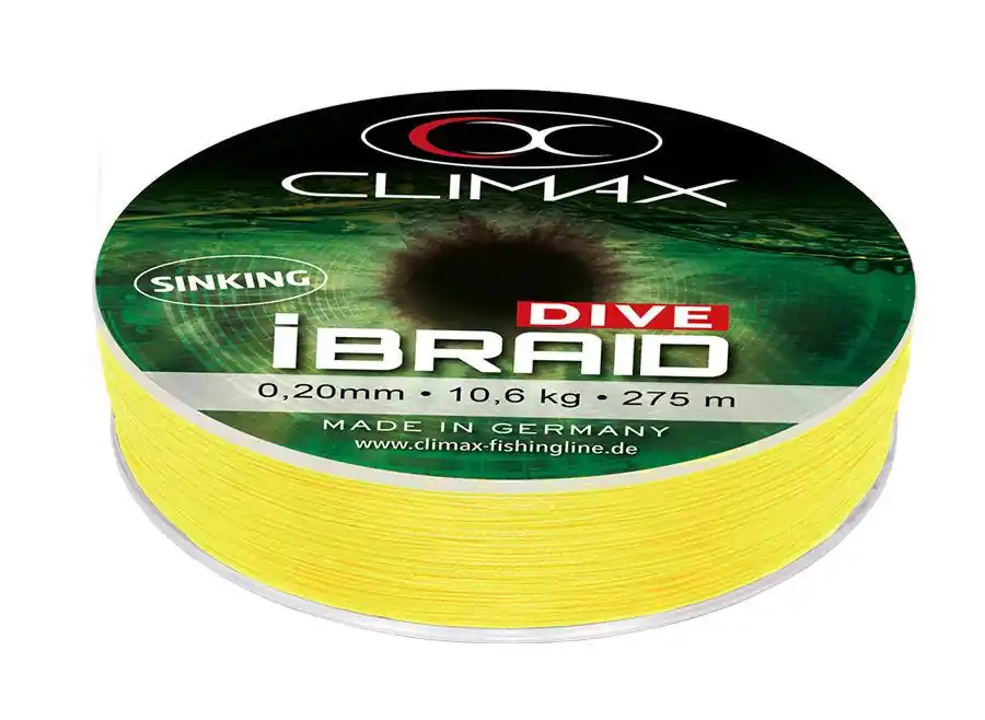 Superprijs Climax Ibraid Dive Sinking Fluo Yellow 135m 0.22mm 11.8kg