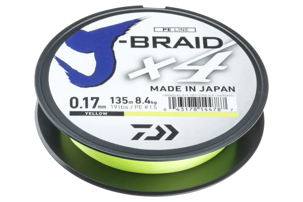 Tijdelijk Beschikbaar Daiwa J-Braid X4 Sárga