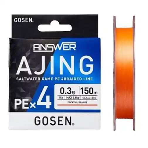 Gosen Answer Ajing PE X4 PE 0.2 150m 0.074mm Cocktail Orange Weekendaanbieding