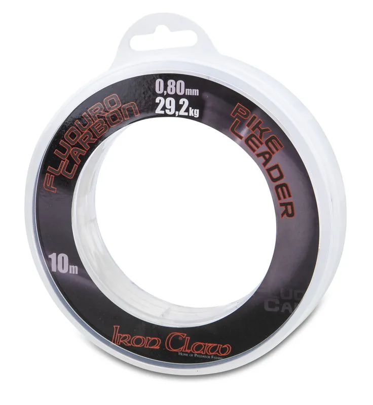 IRON CLAW FluoroCarbon Pike Leader csukázó előke / 0,70mm / 10m / 22,4kg Laatste Kans
