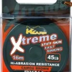 Rechtstreeks Van De Fabrikant K-Karp Dyna Tex Xtreme Stiff 16m 35 lb camo barna előkezsinór