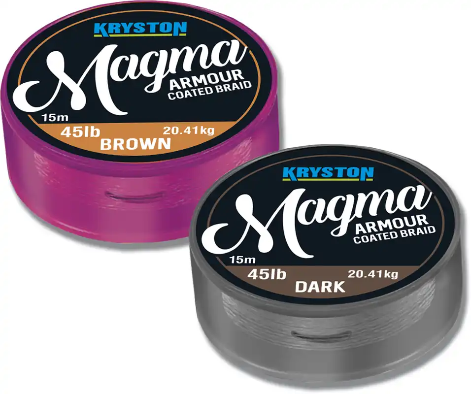 Kryston Magma Armour Coated Braid 45Lbs 15m Brown Fabrieksprijs