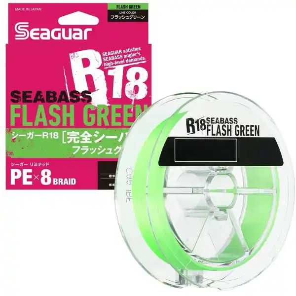 Weekendaanbieding Seaguar R18 Kanzen Seabass Flash Green 150M 0.8Gou