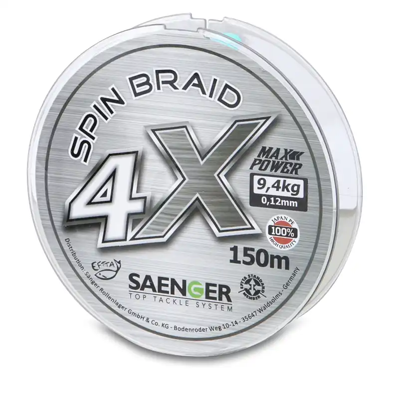Exclusieve Aanbieding SAENGER 4X fonott zsinór szürke 0,21mm / 150m / 15,8kg
