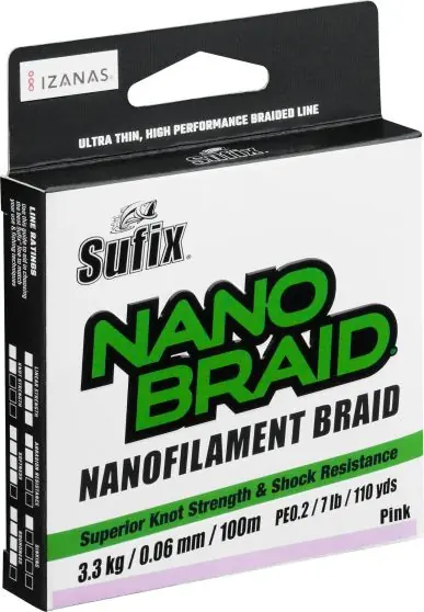 Populair Sufix NANOBRAID HOT PINK 100M 0,04mm 2,8kg