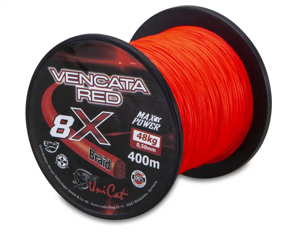 Finale Uitverkoop Uni Cat Vencata Red 8X harcsás fonott zsinór 0,60mm / 400m / 57kg
