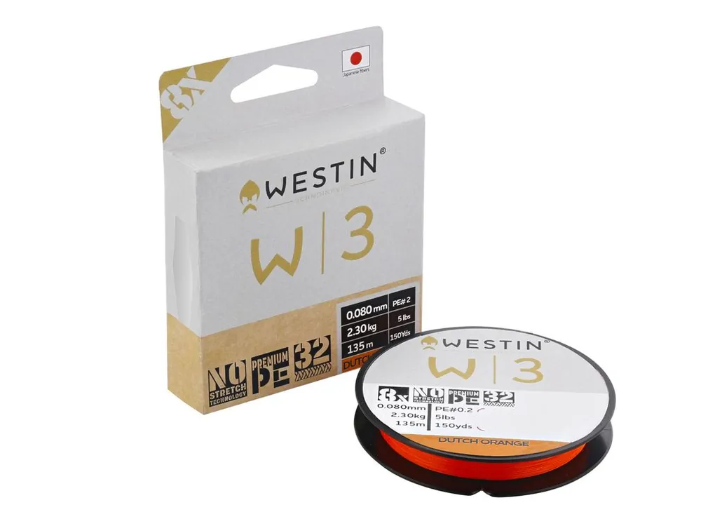 Beperkte Voorraad WESTIN W3 8 Braid Dutch Orange 0.128mm 135m 5Kg PE 0.6