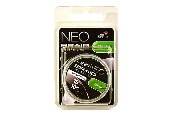 Carp Expert Neo Freefall Kikönnyített Fonott Előkezsinór 35lbs Camou Brown 10M Nieuw