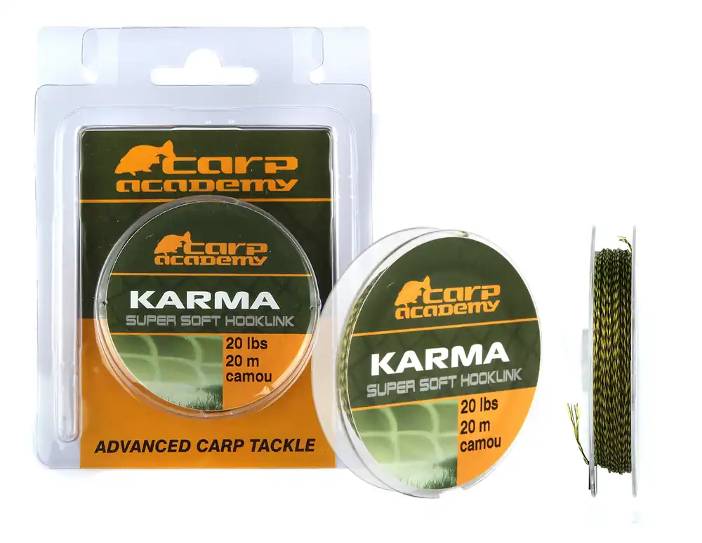 Gecertificeerd Carp Academy Karma Hooklink 20m 15lb Camo