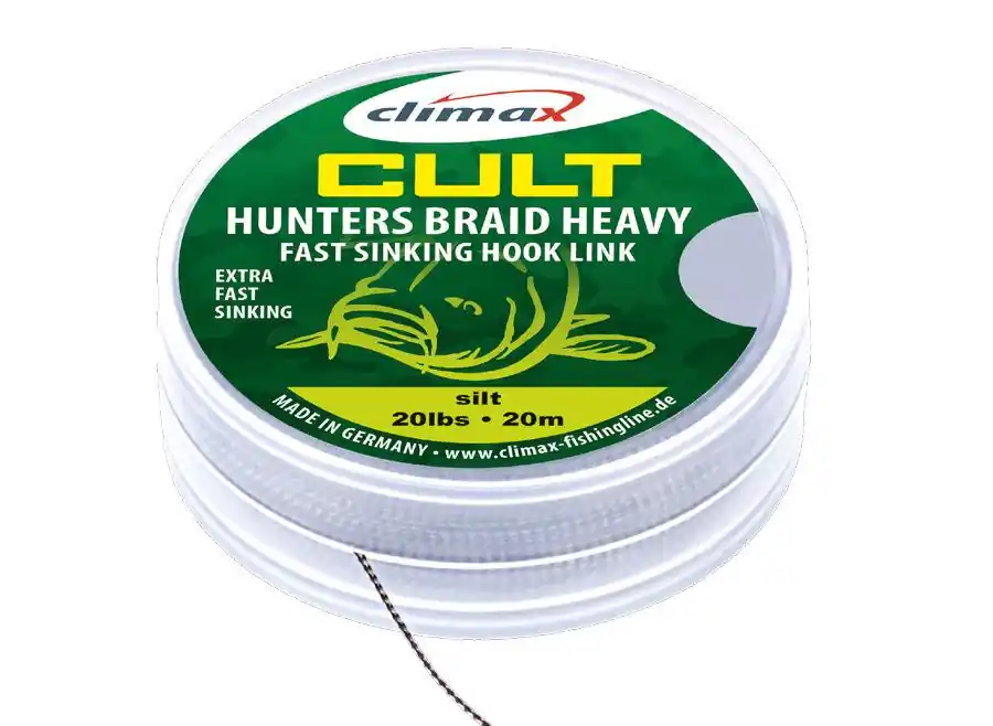 Nieuw Climax Cult Carp Huntersbraid Heavy Sinking Hooklink 20m 30Lb Dark Silt